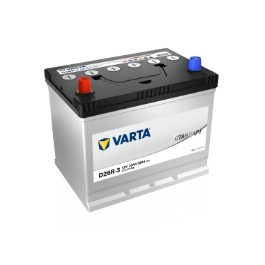Автомобильный аккумулятор VARTA Стандарт 75 Ач 680А прям. пол. (260x175x224) 6СТ-75.1 D26R-3