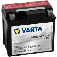 VARTA Powersports AGM YTX5L-4/YTX5L-BS 12V 4Ah 80А (113x70x105) обр. пол. 504 012 003, сухозар.