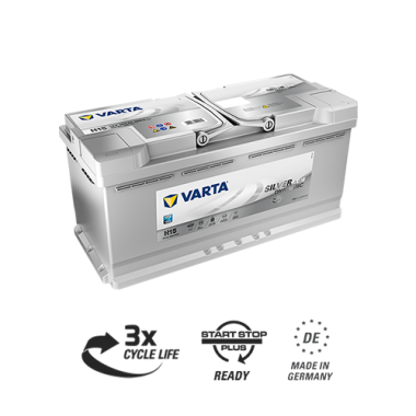 Автомобильный аккумулятор Varta Silver Dynamic AGM H15 105R (Start-Stop) 950A 393x175x190