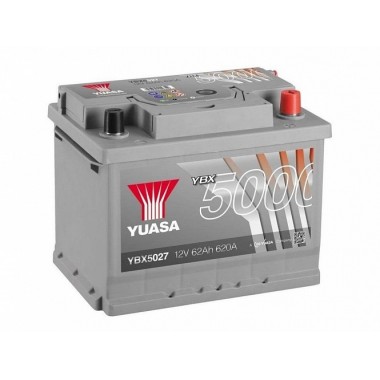 Автомобильный аккумулятор YUASA YBX5027 62 Ач 620А обр. пол. (242x175x190)