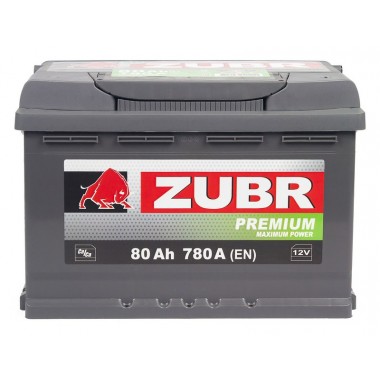 Автомобильный аккумулятор ZUBR Premium 80L 780A (278x175x190)