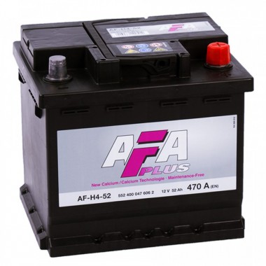 Автомобильный аккумулятор AFA Plus 52 Ач 470A обр. пол. (207x175x190) AF-H4-52