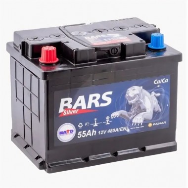 Автомобильный аккумулятор BARS 6СТ-55 АПЗ п.п. 55 Ач 500A (242x175x190)