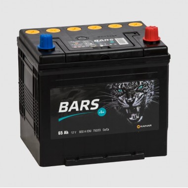 Автомобильный аккумулятор BARS Asia 6СТ-65 VL АПЗ о.п. 75D23L 65Ач 600A (232x173x225)