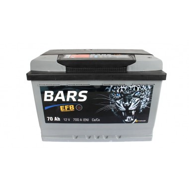 Автомобильный аккумулятор Bars EFB 70 Ач прям. пол. 700А (278x175x190)