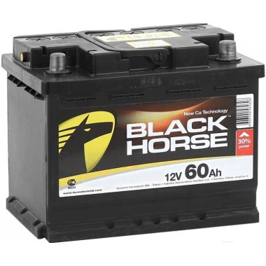 Автомобильный аккумулятор Black Horse 60 Ач 540A обр. пол. низкий (242x175x175)