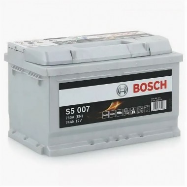 Автомобильный аккумулятор Bosch S5 007 74R 750A 278x175x175