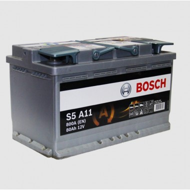 Автомобильный аккумулятор Bosch S5 A11 AGM 80R 800A 315x175x190