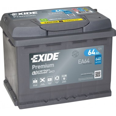 Автомобильный аккумулятор Exide Premium 64L (640А 242х175х190) EA641