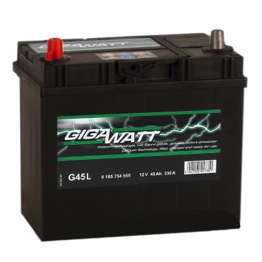 Автомобильный аккумулятор Gigawatt 45L 330A 238x129x227