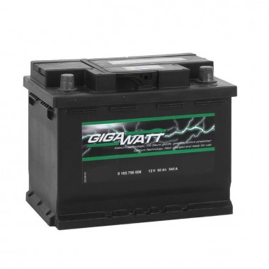 Автомобильный аккумулятор Gigawatt 60R низкий 540A (242x175x175)