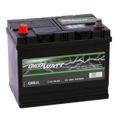 Автомобильный аккумулятор Gigawatt 68L 550A (261x175x220) G68JL
