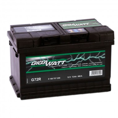 Автомобильный аккумулятор Gigawatt 72R 680A (278x175x175)