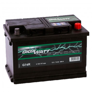 Автомобильный аккумулятор Gigawatt 74R 680A (278x175x190)