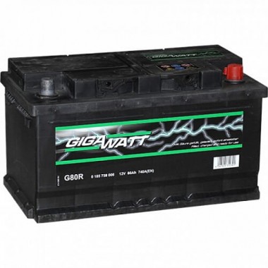 Автомобильный аккумулятор Gigawatt 80R низкий 740A (315x175x175)