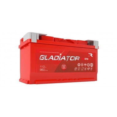 Автомобильный аккумулятор GLADIATOR EFB 110L 960A 353x175x190
