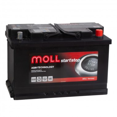 Автомобильный аккумулятор Moll AGM 70R Start-Stop 760A 276x175x190