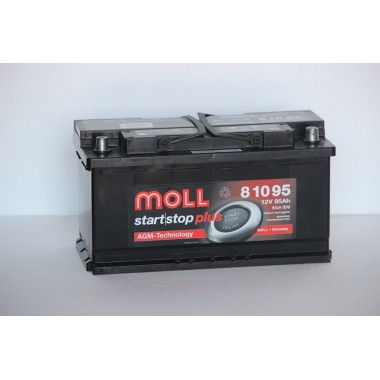 Автомобильный аккумулятор Moll AGM 95R Start-Stop 850A 353x175x190
