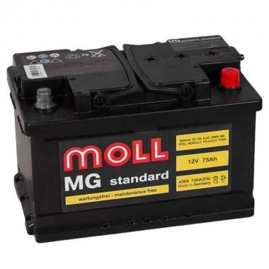 Автомобильный аккумулятор Moll MG Standard 75R 720A 276x175x190