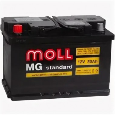 Автомобильный аккумулятор Moll MG Standard 80L 750A 276x175x190