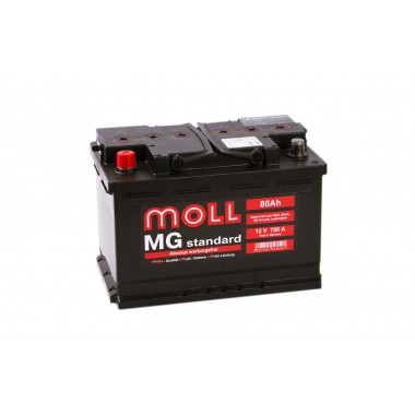 Автомобильный аккумулятор Moll MG Standard 80R 750A 276x175x190