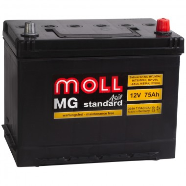 Автомобильный аккумулятор Moll MG Standard Asia 75L 735A 250x170x220