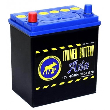 Автомобильный аккумулятор Tyumen Battery Asia 40 Ач прям. пол. 370A (187x127x227)