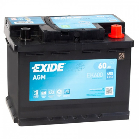 Exide Start-Stop AGM 60R (680А 242x175x190) EK600