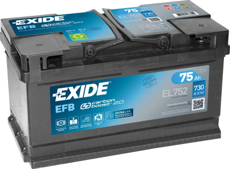 Exide Start-Stop EFB 75R (730А 315x175x175) EL752