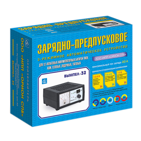 Зарядное устройство Вымпел 32 (0,8-20А перекл.13,6В-14,4В-15,0В) авт., стрел. ам-р