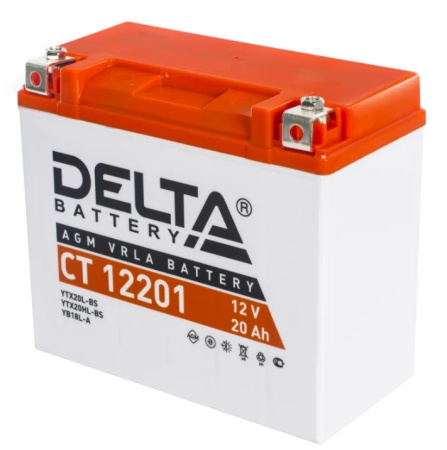 Delta CT 12201, 12V 20Ah, 270А (180x87x153) YTX20L-BS, YB16L-B, YB18L-A