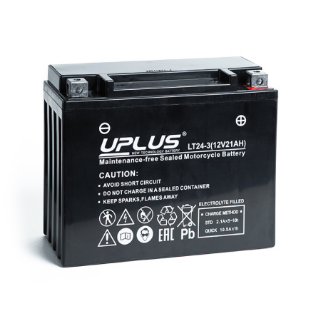 Uplus LT24-3 12V 21Ah 350А обр. пол. (205x87x162) Super Start AGM