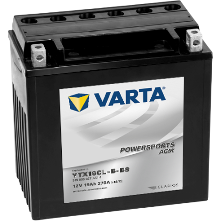 VARTA Powersports AGM YTX16CL-B-BS 12V 19Ah 270А (175x102x178) обр. пол. 519 905 027, сухозар.