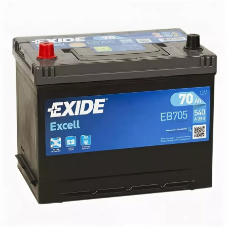 Exide Excell 70L (540A 261x173x225) EB705