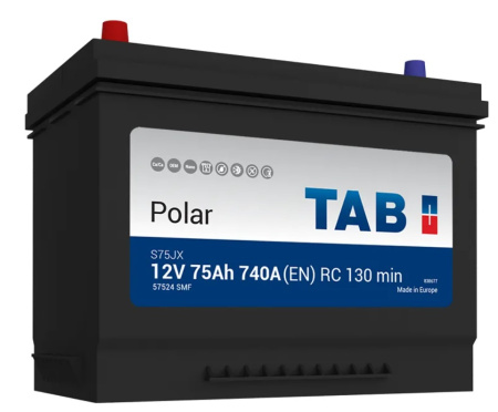 Tab Polar S 75L (740А 261x175x220) D26 прям. 246775 57524